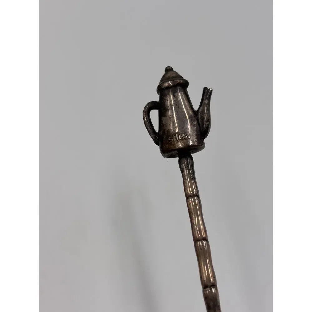 Silea Silver Plate Demitasse Spoon Coffee Tea Pot Finial Italy